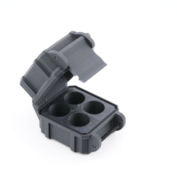 4-Slot 3 ml Vial Case | Compact Organizer | Organizer for GLP-1, Peptides, Research - Blemished - Black (Reference photo - actual item has cosmetic defects)