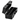Black plastic vial container with compartments on a white background