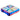 Colorful geometric-patterned box on a white background