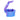 Translucent blue and purple object on a white background