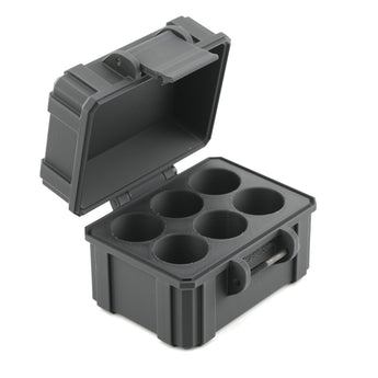 Black Lightweight Vial Case – Fits 6 × 10ml Vials, TRT, HRT Travel, Fridge & Freezer Organizer Essential Oil — detail view