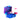 Blue and purple sample container with vials on a white background
