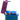 Blue and purple vial box with open lid on a white background