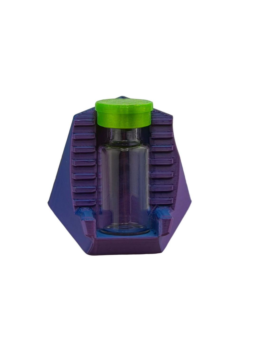 3mL vial labeling stand 2-pack — alignment jig with guide marks for applying straight, even labels to 3 mL peptide vials