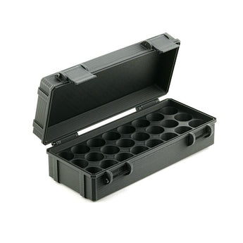 Black vial organizer, front view