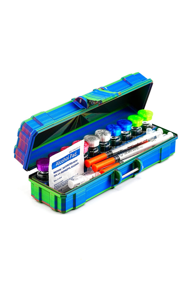VialCase 10-Slot Extra Storage case with syringes and supplements for GLP-1 macro tracking workflow