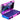 Multicolored metallic case with open lid on a white background