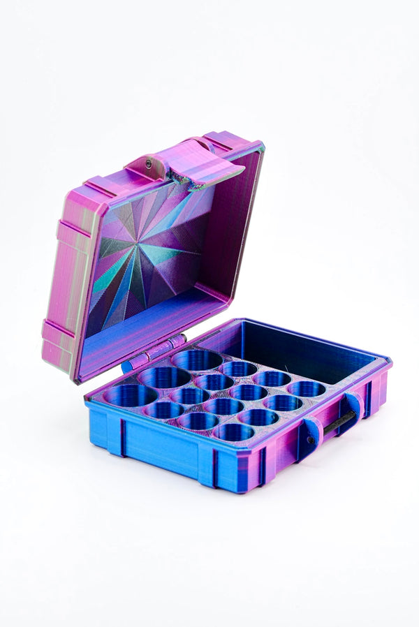 Mixed Vial Case | 12-Slot 3 ml Vial Case, 3-Slot 5 to 10ml ml Vial Case & 1 BAC Slot | Organizer for GLP-1, Peptides, Research