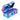 Blue and purple tool case with open lid on a white background