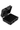 Black plastic case with multiple compartments on a white background