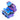 Purple and blue vial case with small bottles and blue caps on a white background