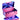 Metallic pink and blue vial box on a white background