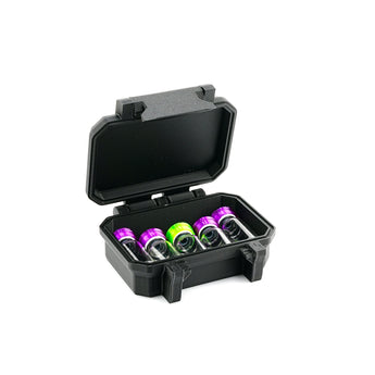 5-slot 3 mL vial case with prep pad storage — hard-shell compact organizer