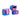 Blue and pink vial cases with open lid on a white background