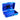 Blue tool case with open lid on a white background