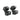 Two black open vial cases on a white background