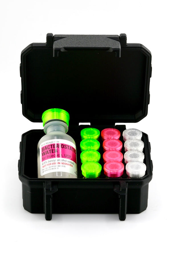 Rugged 12-Slot 3 mL Vial Case + BAC Slot | Hard-Shell Hinge-Free Compact Organizer
