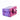 Pink and purple geometric-patterned box on a white background