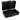 Black tool case with open lid on a white background