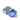 Colorful geometric vial case on a white background
