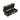 Open black plastic container with multiple interior compartments on a white background